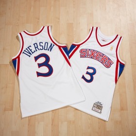 Herren NBA Philadelphia 76ers Trikot Allen Iverson 1996-97 Authentic Heimtrikot Swingman