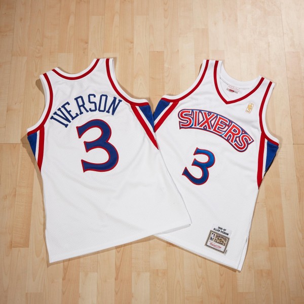 Herren NBA Philadelphia 76ers Trikot Allen Iverson 1996-97 Authentic Heimtrikot Swingman