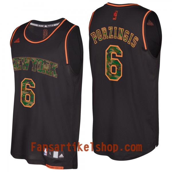 Herren NBA New York Knicks Trikot Kristaps Porzingis in Camouflage-Optik Swingman