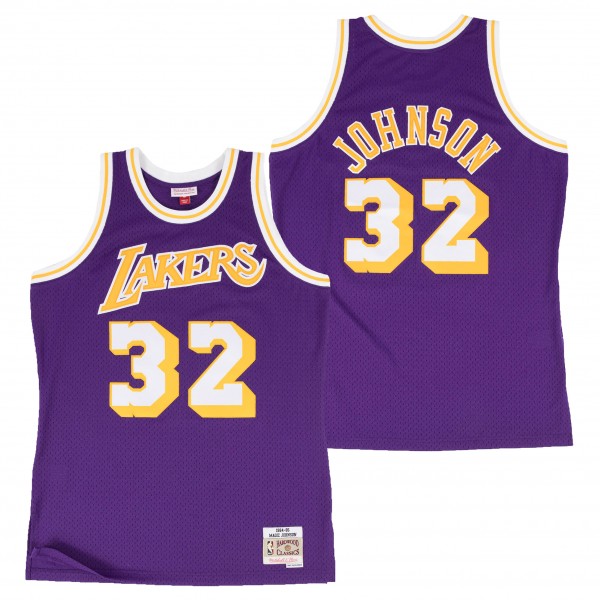 Herren NBA Los Angeles Lakers Trikot Magic Johnson Hardwood Classics Auswärtstrikot Swingman Herren NBA Los Angeles Lakers Trikot Magic Johnson Hardwood Classics Auswärtstrikot Swingman