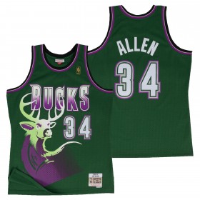 Herren NBA Milwaukee Bucks Trikot Ray Allen Hardwood Classics Auswärtstrikot Swingman